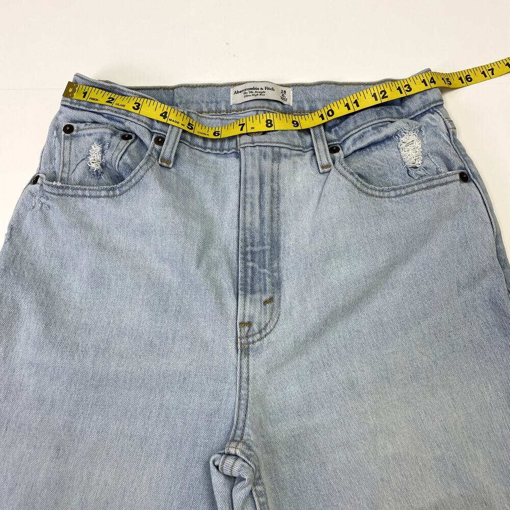 Abercrombie & Fitch 90s Straight Ultra High rise Jeans Size 28/6L - Picture 9 of 13